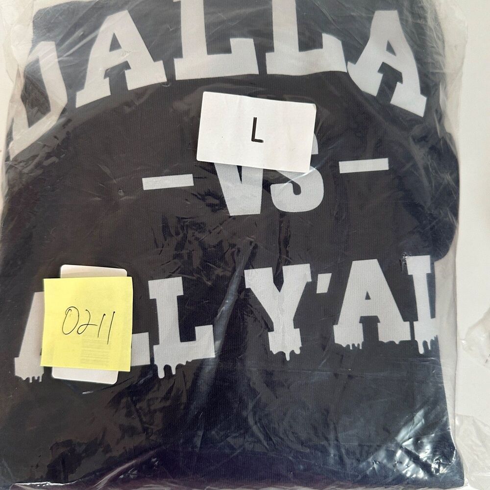 Dallas Vs All Yall Hoodie Sweatshirt Mens Large Navy Blue Graphic Texas Football - Picture 8 of 12